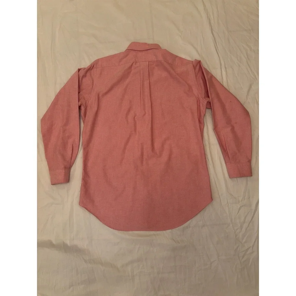 Ralph Lauren Mens Oxford Shirt Salmon Pink Classic Fit Long Sleeve 15 32/33